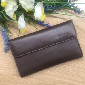 Coach Brown Leather Checkbook Wallet, Never Used